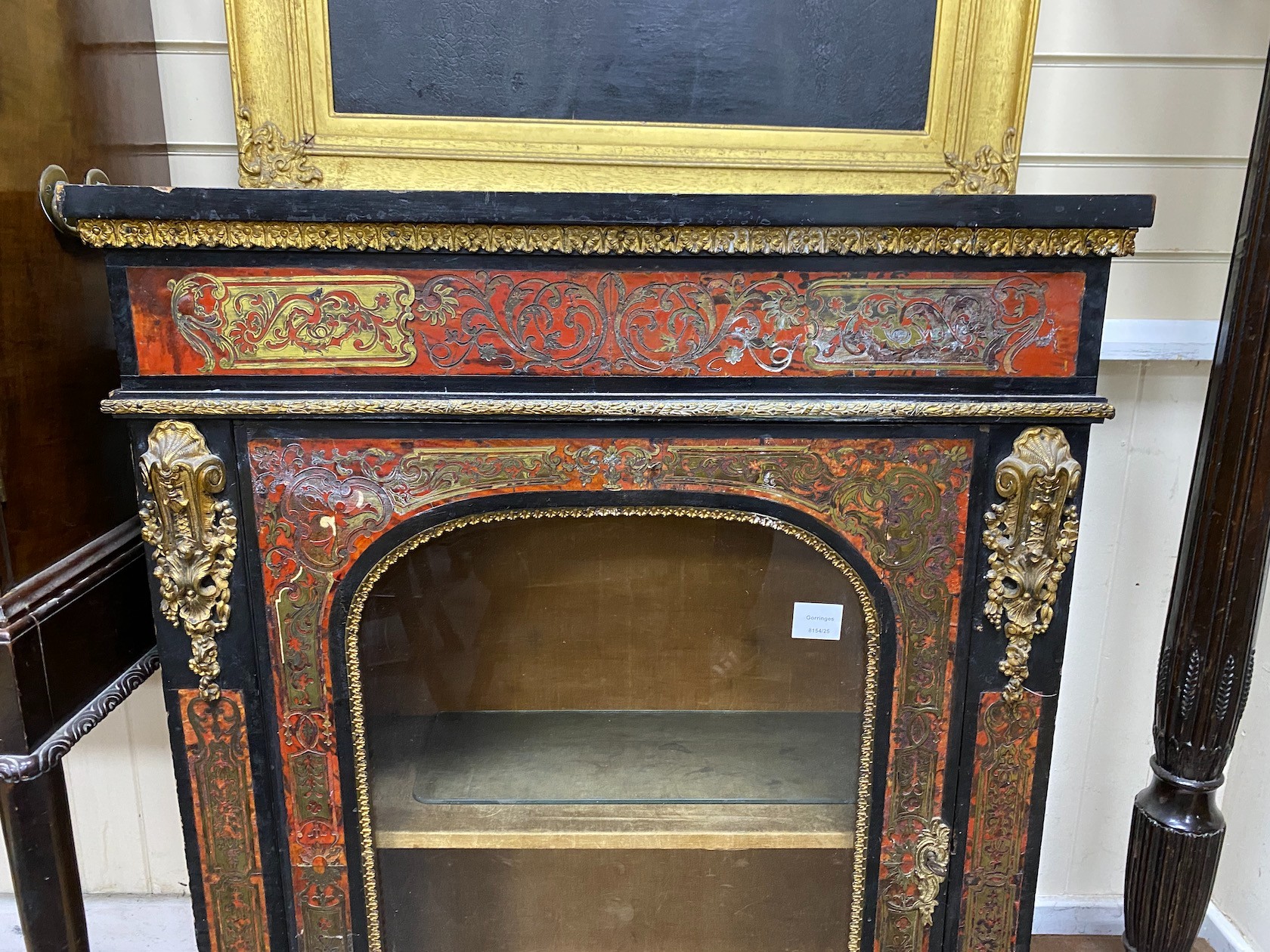 A 19th century French Boulle pier cabinet, with gilt metal mounts, width 80cm, depth 29cm, height 101cm